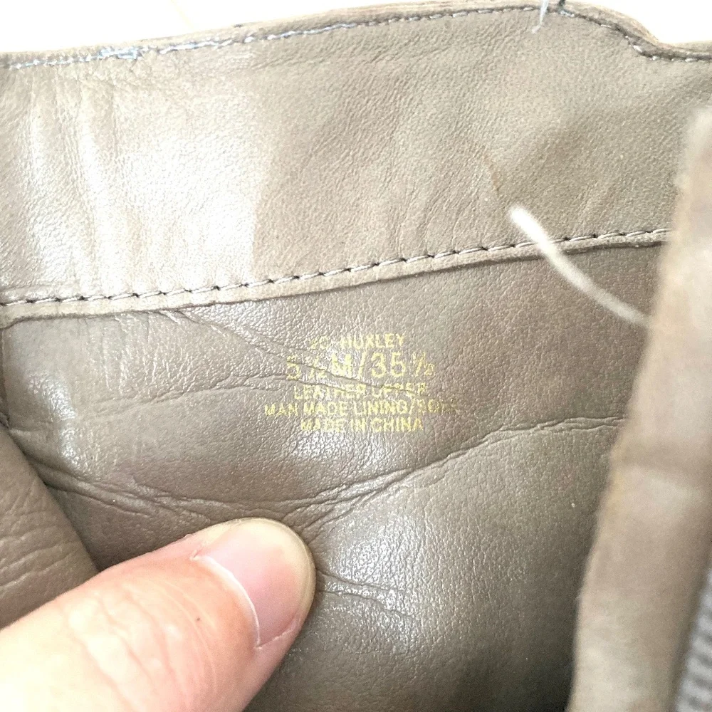 Beige Wedge Ankle Boots - Leather - Size 35.5 - Picture 11 of 12